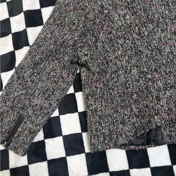 Anthropologie Sanctuary Tweed Cropped Jacket Blazer Zip Pockets Size Small - Picture 8 of 16